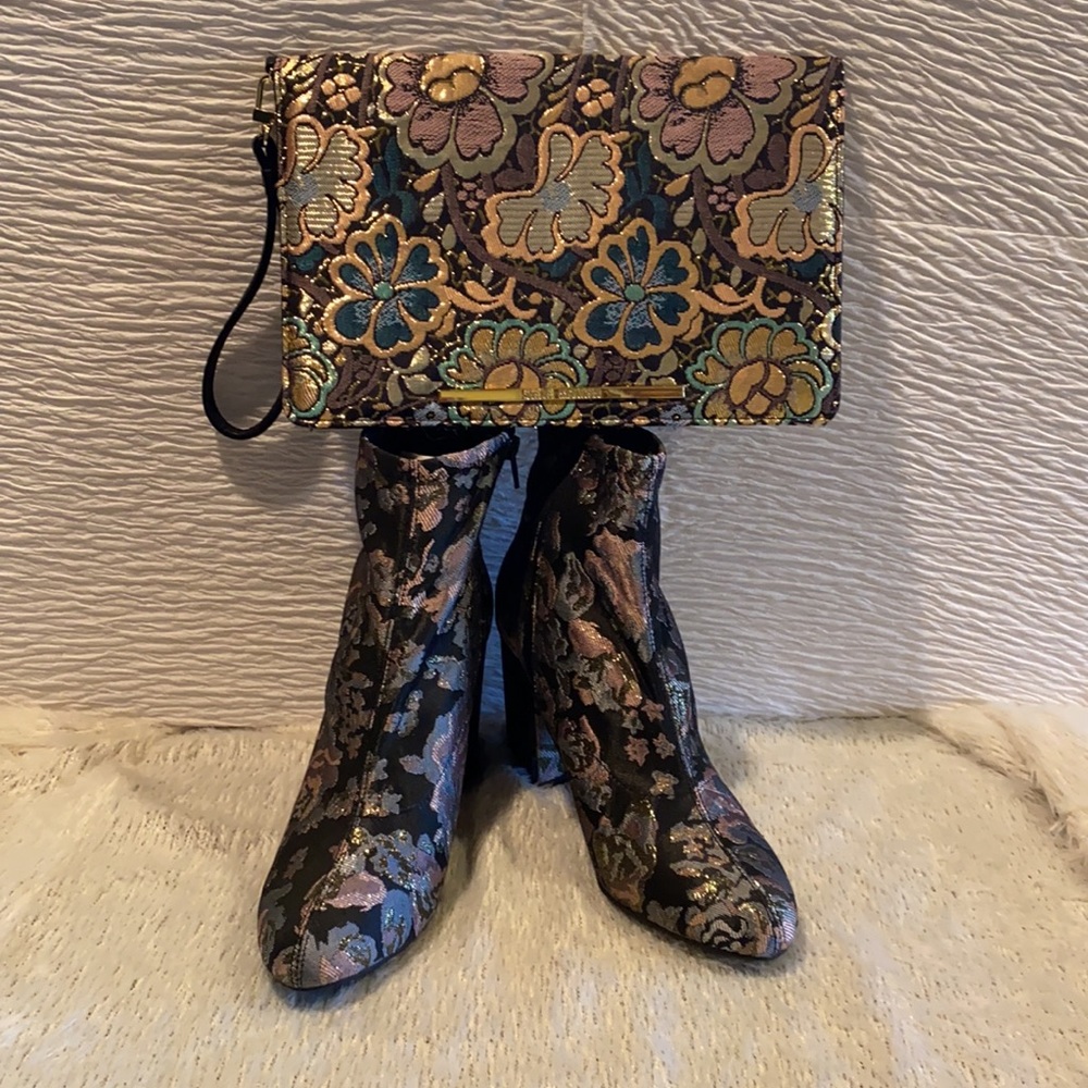 Steven Madden clutch with Kenneth Cole booties.